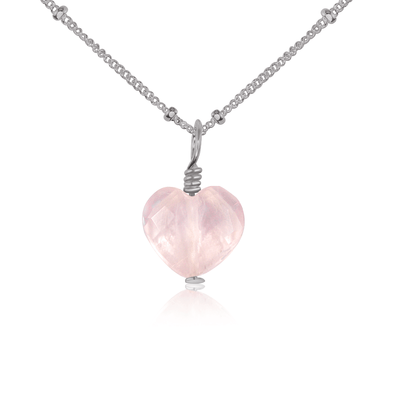 Rose Quartz Crystal Heart Pendant Necklace for Women - Healing Stone Jewelry Gift for Love & Positive Energy - Perfect for Valentine's Day, Anniversary & Spiritual Healing