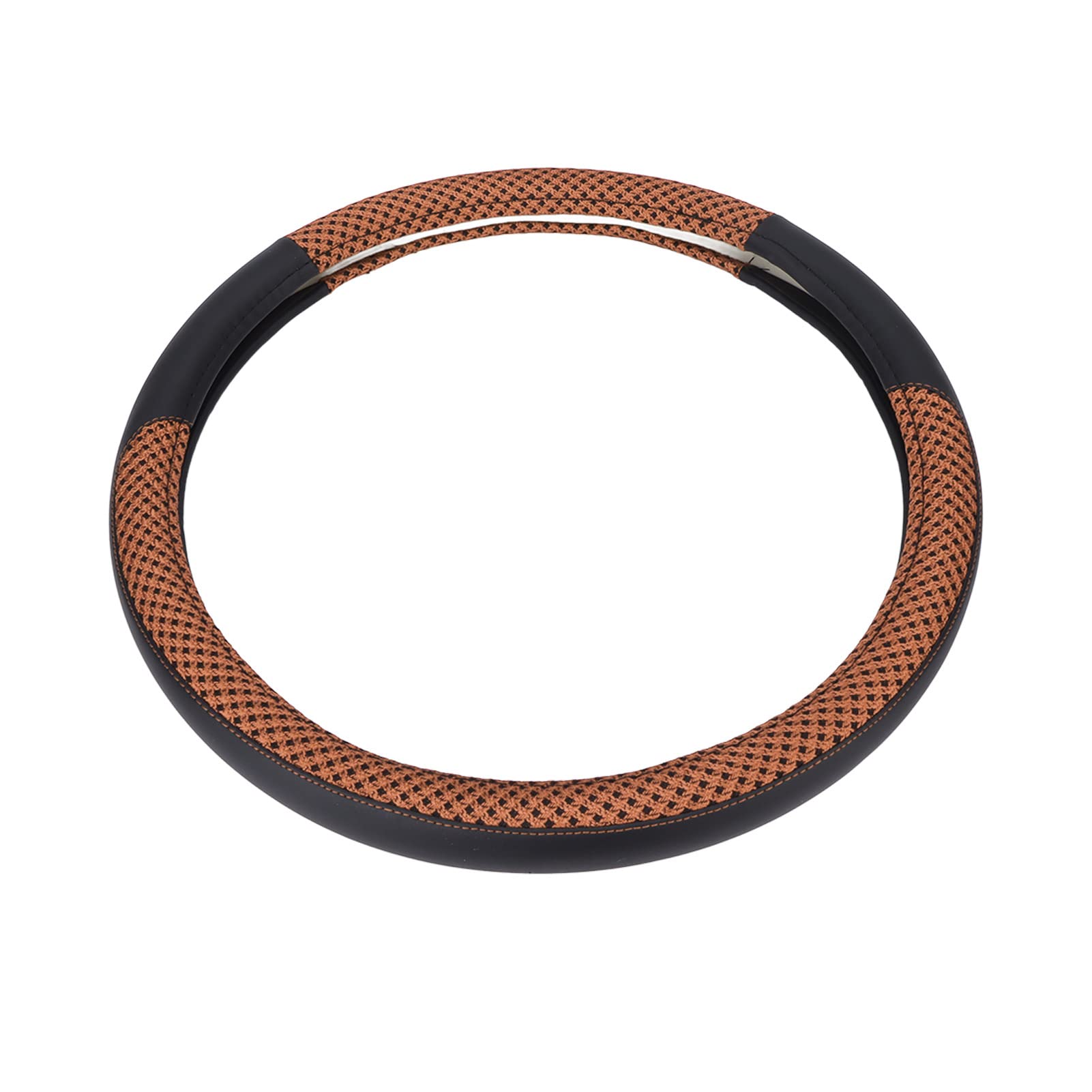 Premium Brown Leather Steering Wheel Cover - 14.5-15 Inch Diameter, Non-Slip Grip & Comfortable Touch for Enhanced Driving Experience | Perfect for Cars, Trucks & SUVs | Durable Protection Against Wear & Tear