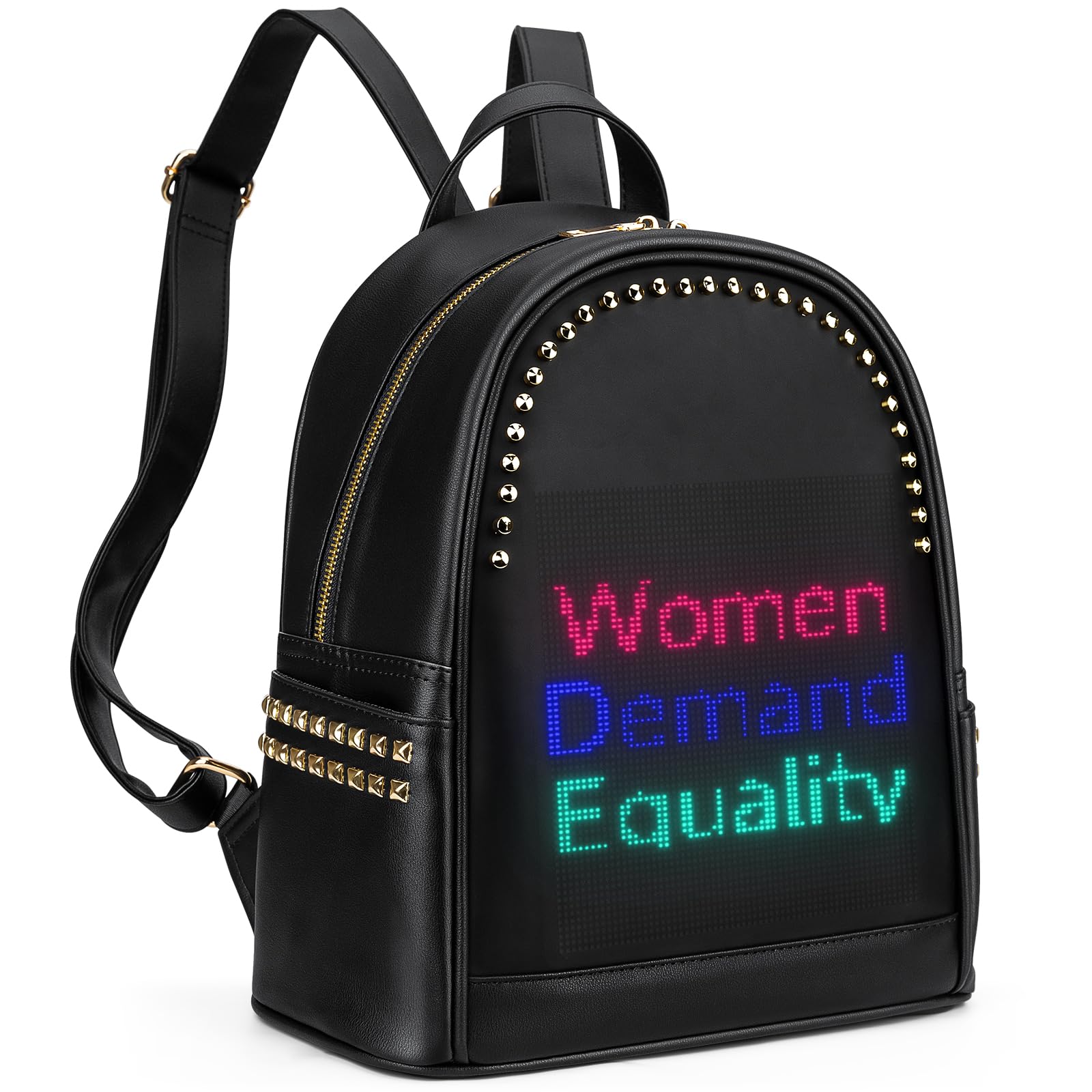 Gelrova LED Backpack Purse for Women - Stylish Quilted Daypack with USB Charging Port, 13 Inch Laptop Compartment - Perfect for Work, Business Travel, College & Nursing School - Water-Resistant Casual Backpack for Daily Commute & Night Out