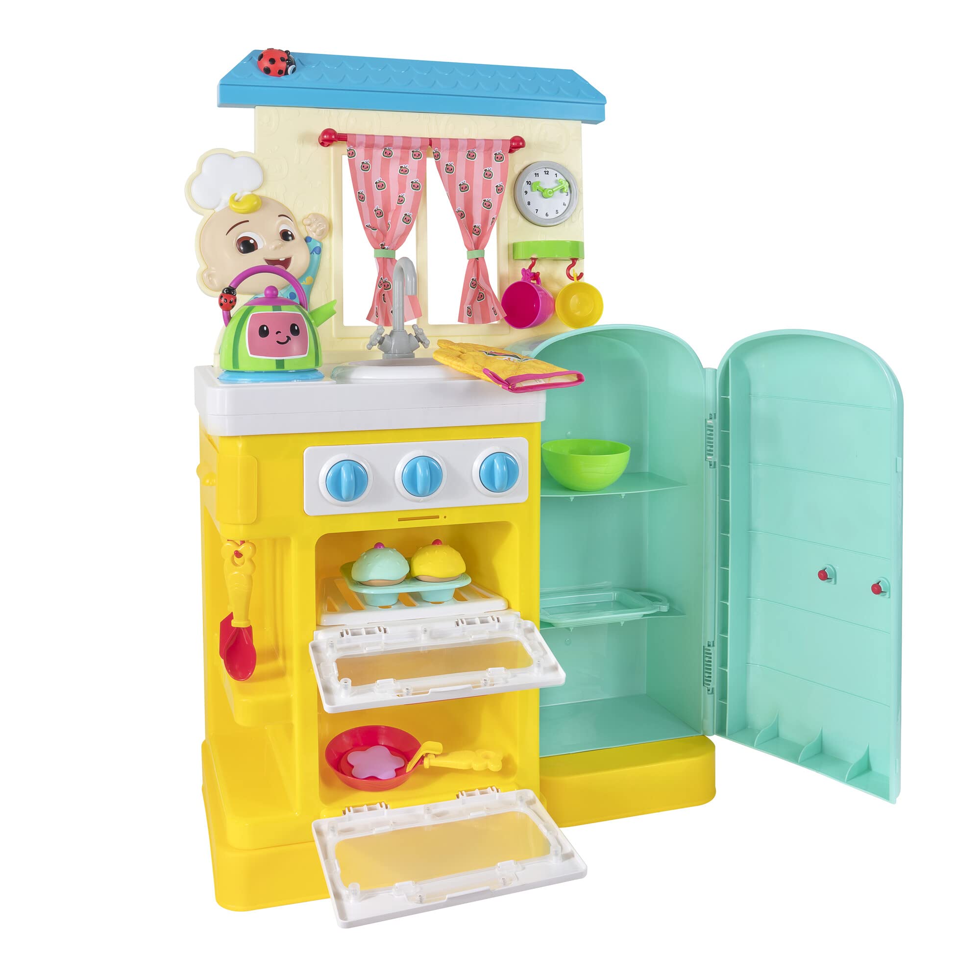 CoComelon Deluxe Kids Kitchen Toy Set with Interactive Accessories for Pretend Play