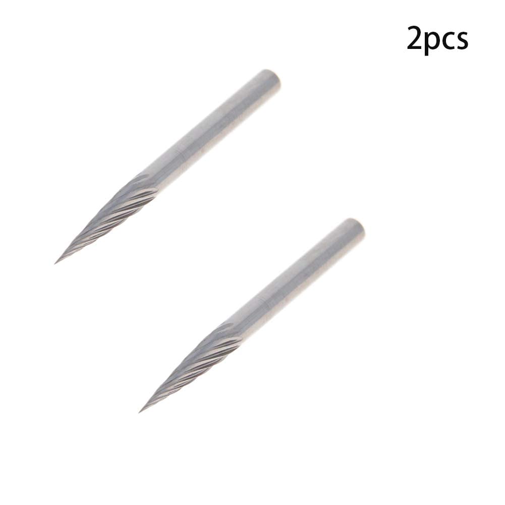Auniwaig 3mm Tungsten Steel Rotary Files - 2PCS Set for Wood & Metal Carving, Die Grinder Drill Bits - Perfect for DIY, Jewelry Making & Automotive Polishing