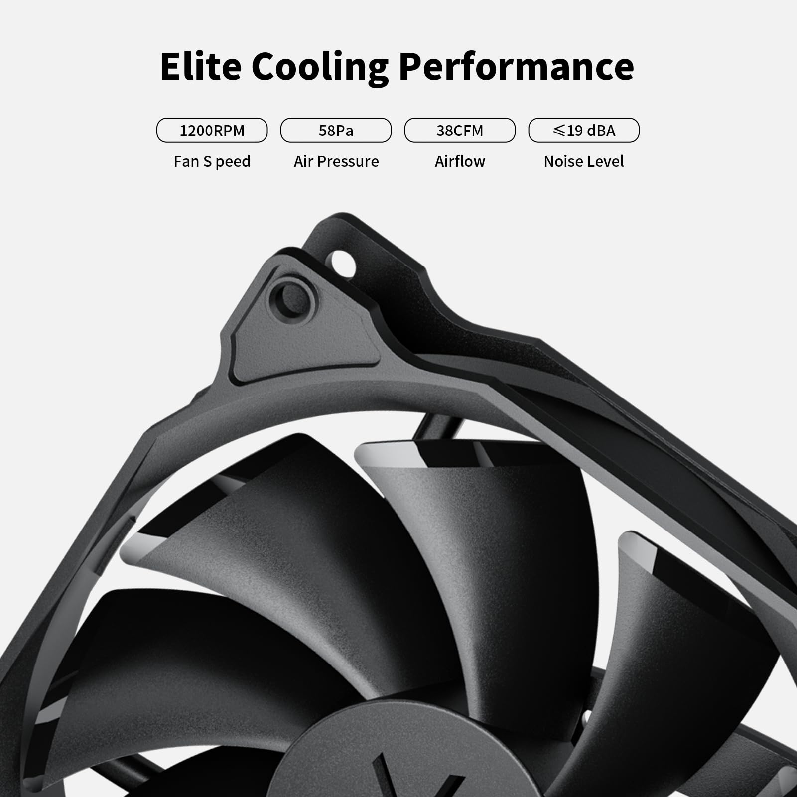 upHere 120mm High Performance PC Case Fans - 5 Pack Long Life Cooling Fans with Quiet Operation for Computer Cases, Gaming Rigs & Workstations - Ideal for PC Cooling, Airflow Optimization & System Temperature Control