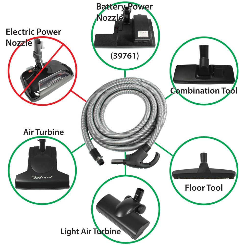 Cen-Tec Systems 93070 Central Vacuum Kit with Switch Control - 35 Ft. Hose, Silver | Powerful Home Cleaning for Carpets, Floors & Hard-to-Reach Areas