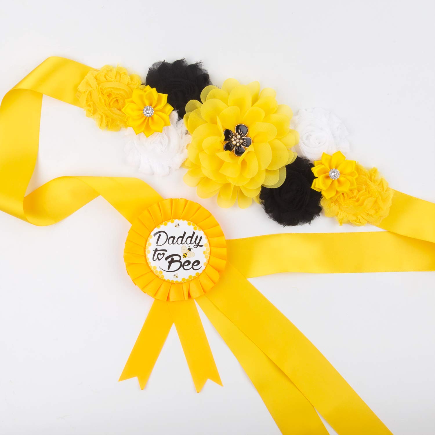 Mom to Be Sash & Corsage Pin Set - Baby Shower Decorations, Pregnancy Photo Props & Gender Reveal Supplies - Perfect for Maternity Dresses, Mommy to Be Gifts & Special Occasions
