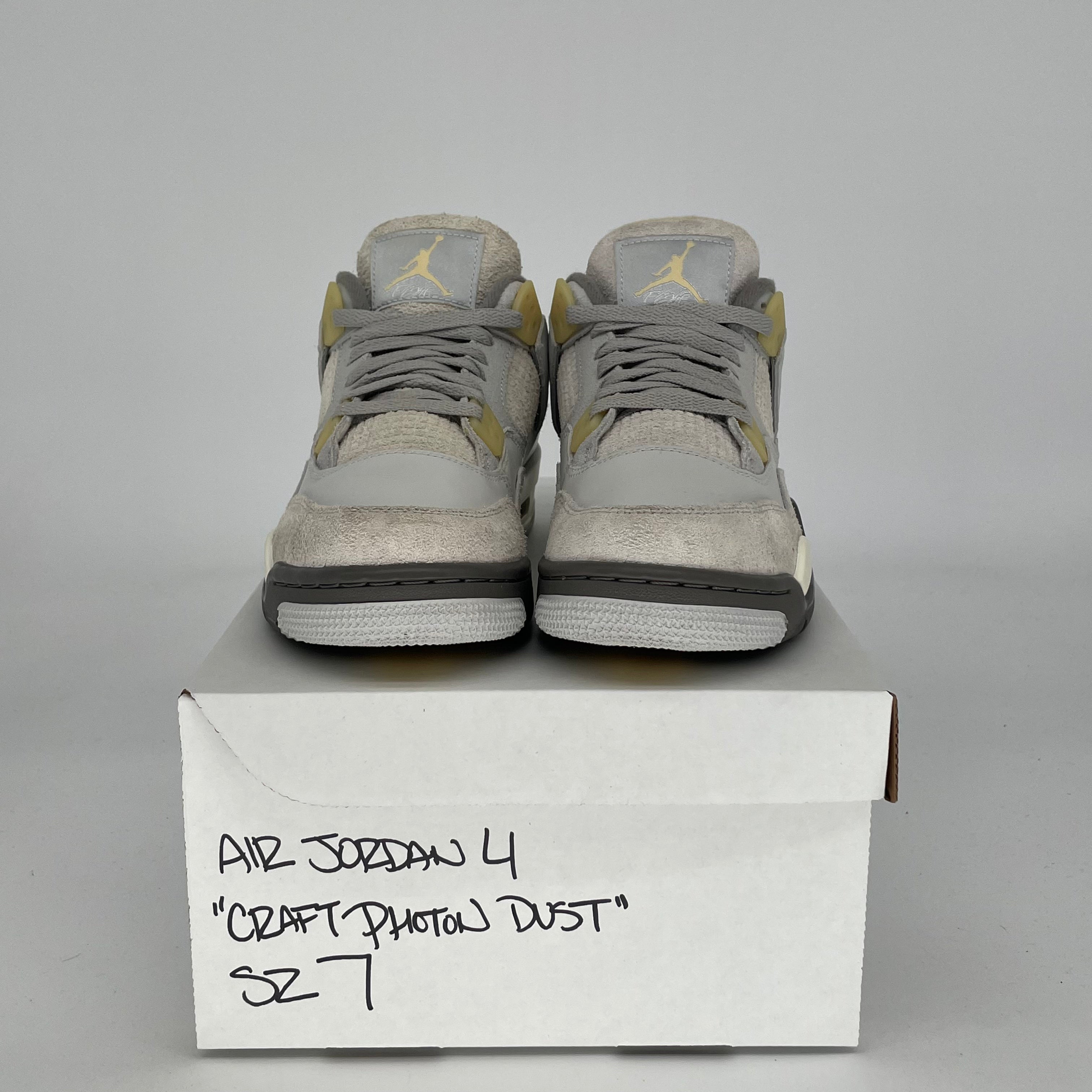 Original Air Jordan 4 Craft Photon Dust Sneakers - Size 7/8.5W (DV2262-021) - Retro Basketball Shoes for Men & Women - Perfect for Streetwear, Gym & Casual Outfits