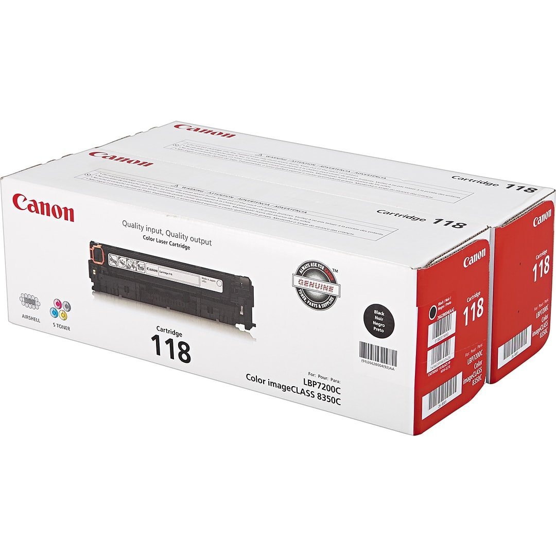Canon 118 Black Laser Toner Cartridge 2-Pack - Compatible with imageCLASS MF8350 & MF8580 Printers | High-Yield Replacement for Office & Home Printing