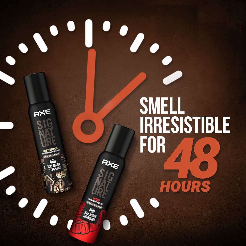 AXE Signature Intense & Dark Temptation Men's Body Spray Cologne - 5.2 Oz (Pack of 2) - Long Lasting Fragrance for Men - Perfect for Gym, Work & Night Out