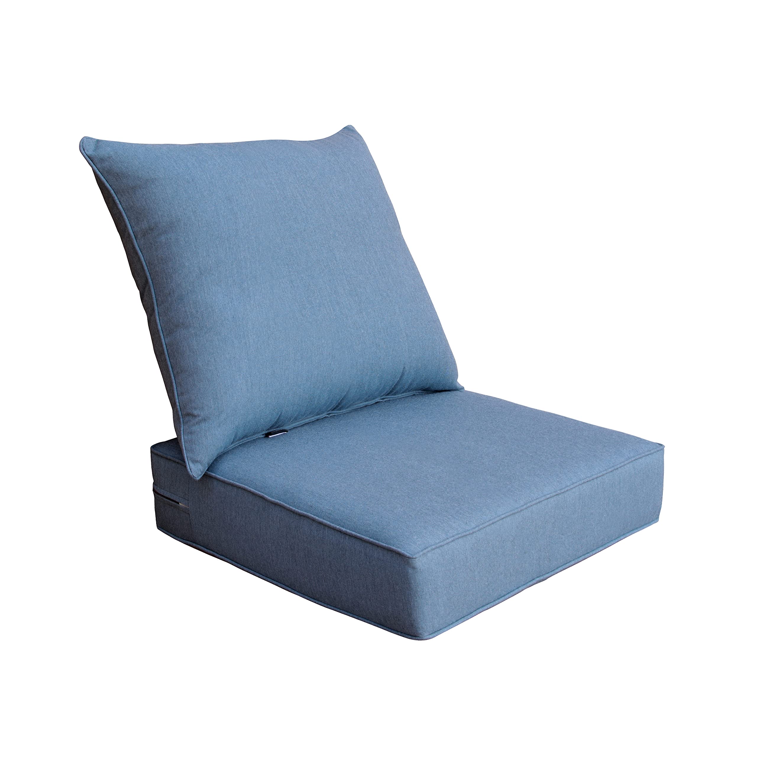 BOSSIMA Outdoor Patio Cushions - Waterproof Deep Seat Chair Cushions with Sunbrella Fabric, Spectrum Denim Blue - Perfect for Garden, Poolside & Patio Furniture    （注：优化点说明：   1. 增加了核心关键词