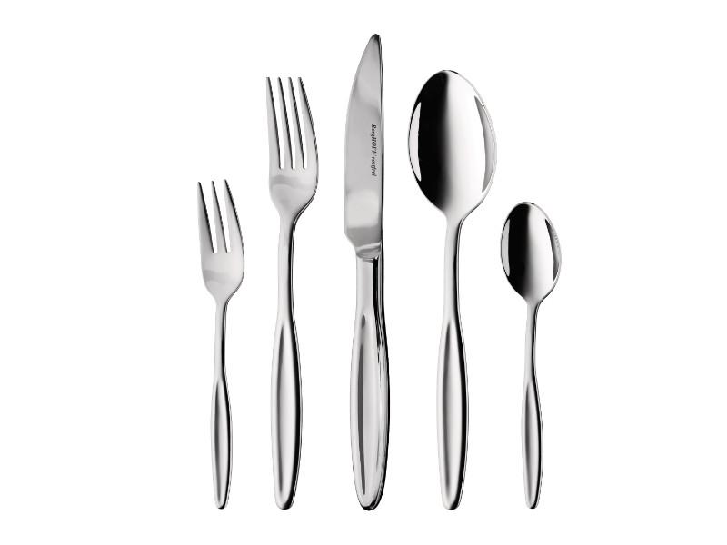 BergHOFF Essentials 30-Piece 18/10 Stainless Steel Flatware Set - Folio Design | Elegant Dinnerware for Formal Dining, Wedding Registry & Holiday Entertaining