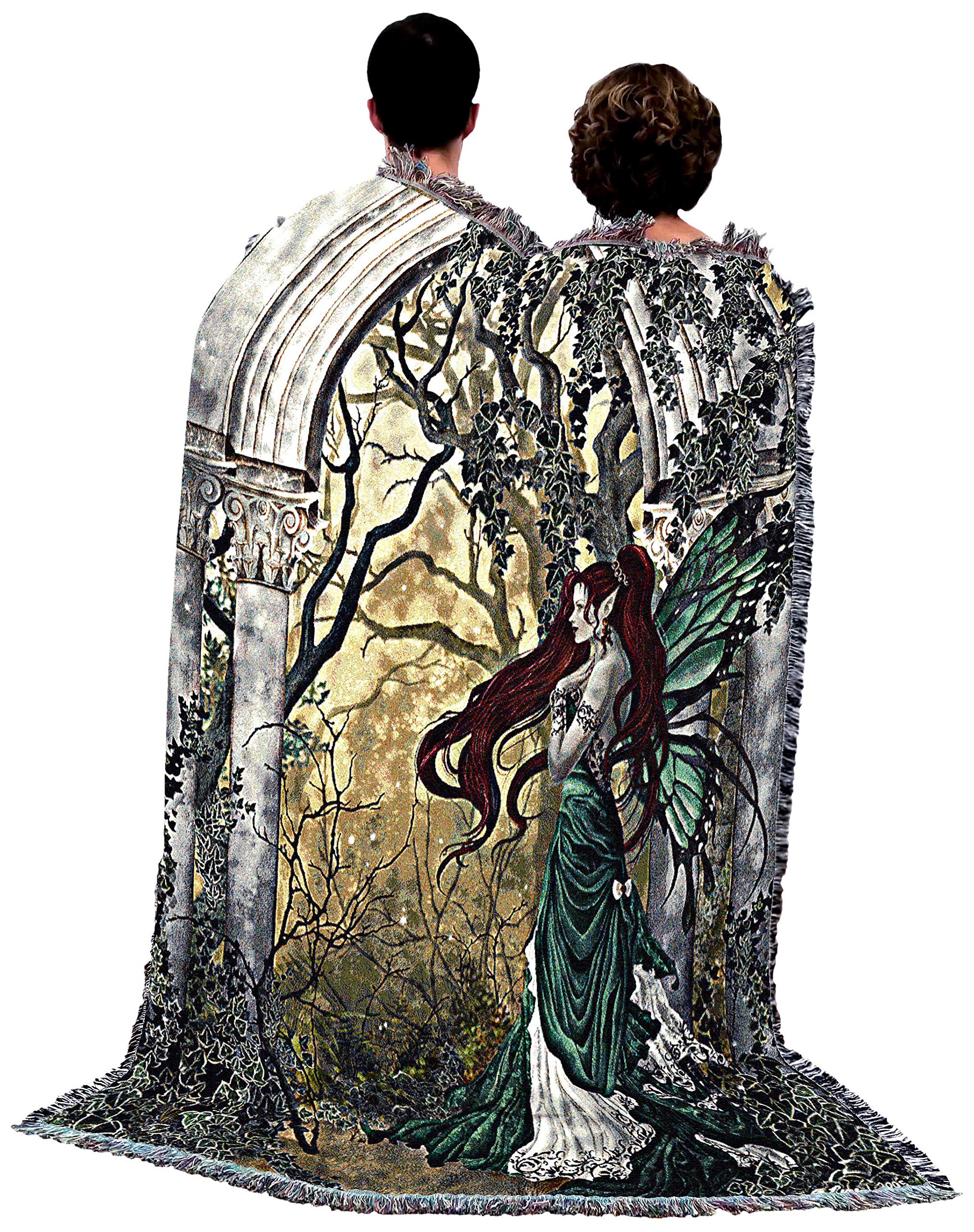 Pure Country Weavers Direwood Fairy Blanket by Nene Thomas - Cotton Woven Fantasy Tapestry Throw - Handmade in USA (72x54 inches) - Perfect for Home Decor, Bedroom Accent & Cozy Gift