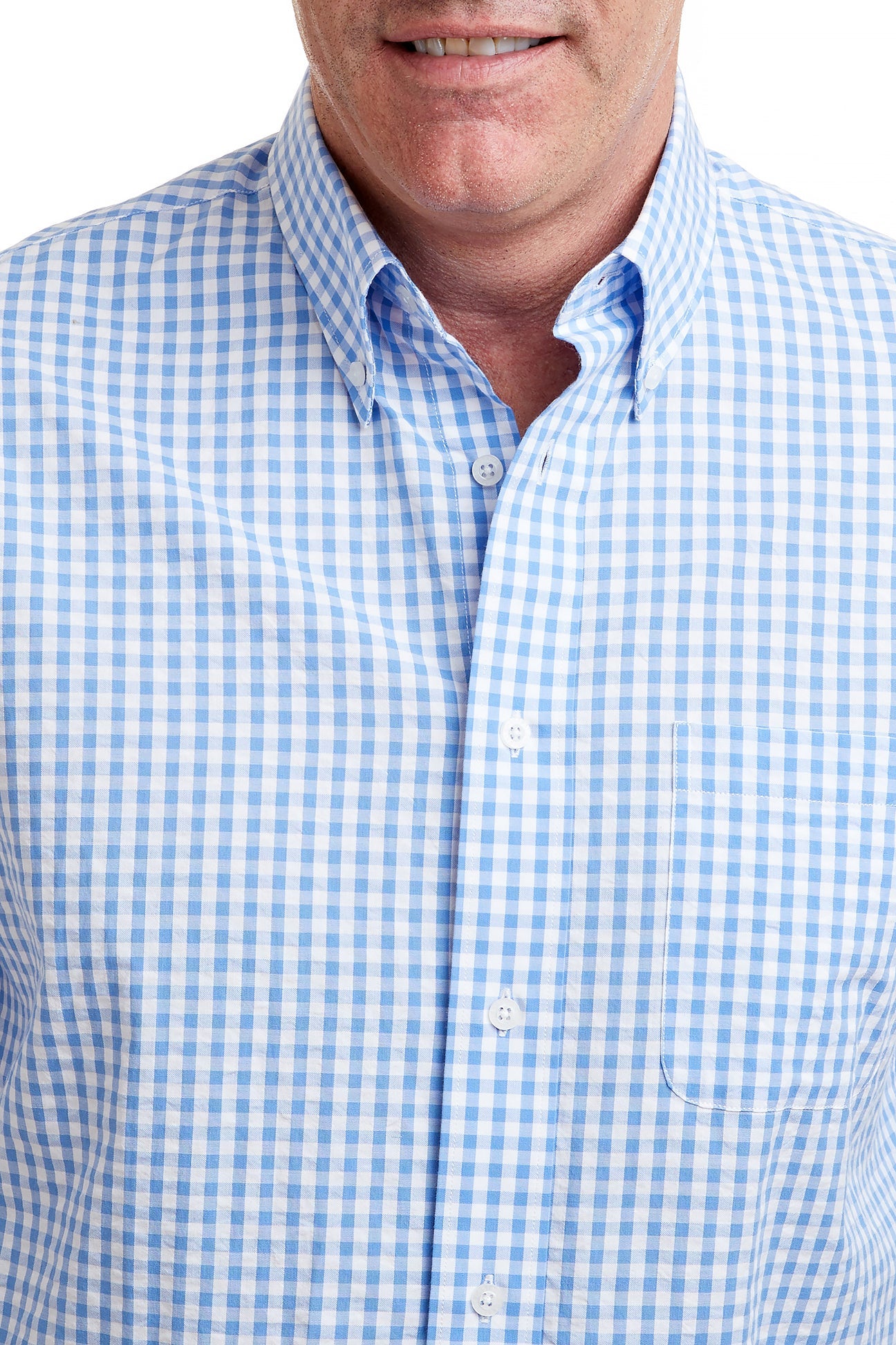 Chase Shirt Blue Gingham Seersucker - Stylish Men's Casual Button Down Shirt for Summer | Perfect for Beach, Office & Outdoor Activities