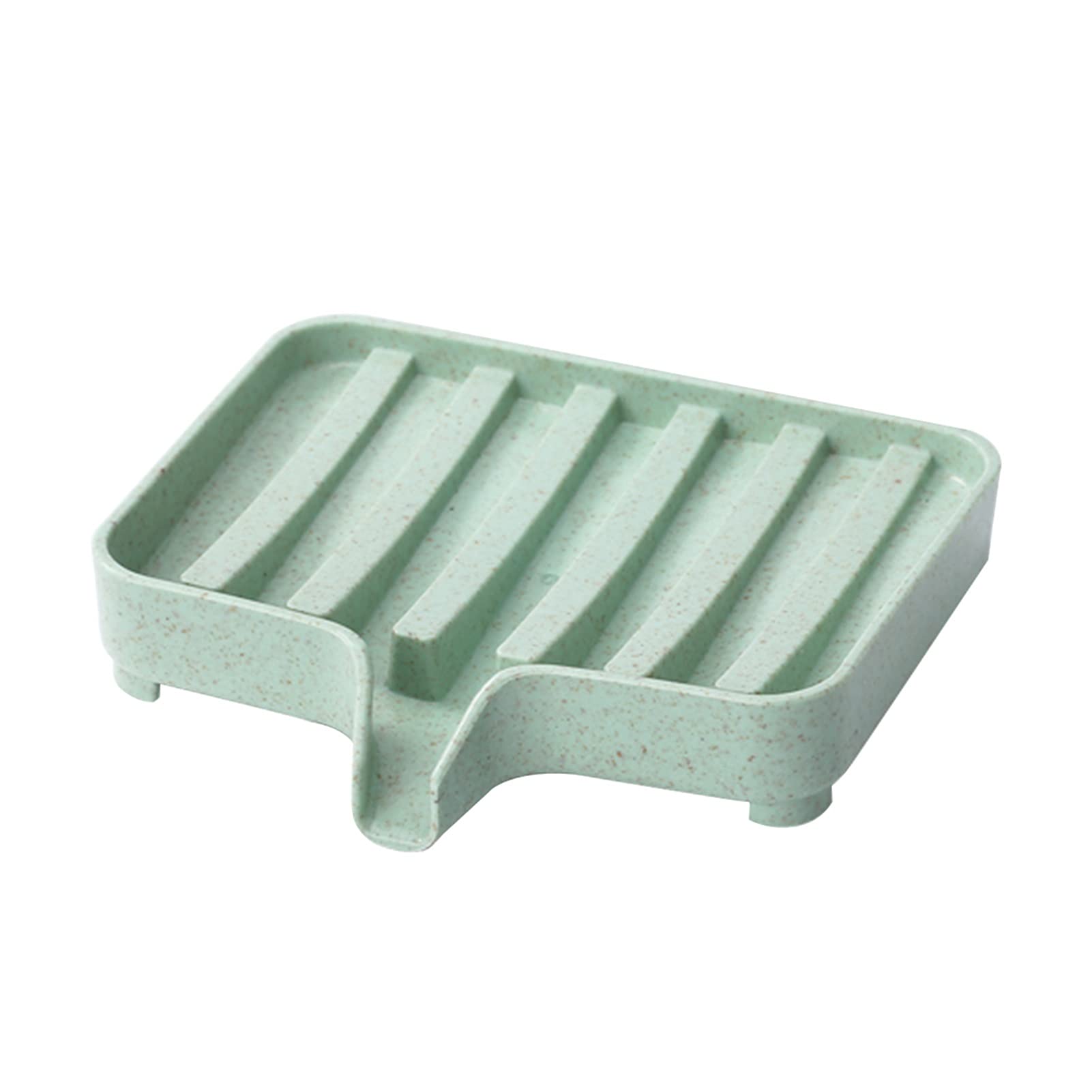 Eco-Friendly Soap Dish Holder with Drain Tray - Bathroom & Kitchen Soap Storage Box, Durable Green Soap Case for Shower, Sink & Countertop Organization - Practical & Easy to Clean (1 Pack) - Perfect for Home, Hotel, and Spa Use