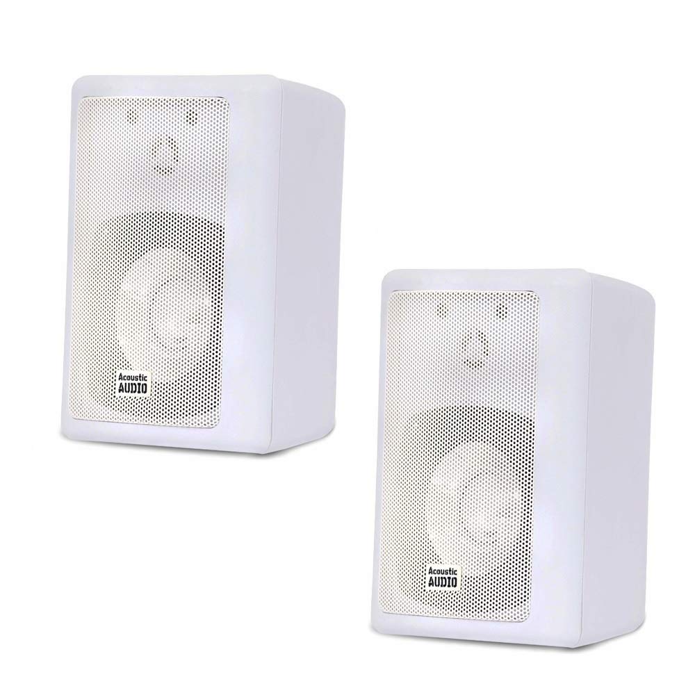 Acoustic Audio 151W 600 Watt 2-Way Indoor/Outdoor Speakers - White Pair (Perfect for Patio, Poolside & Backyard Entertainment)