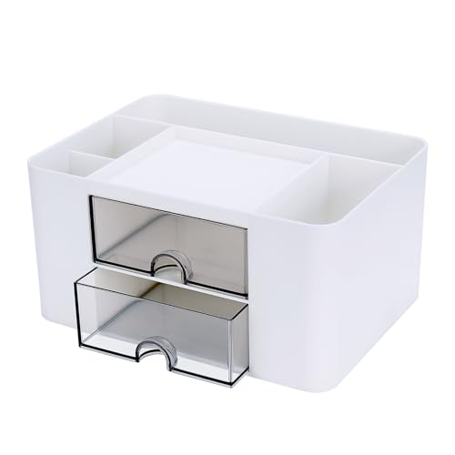 5 Compartments + 2 Drawer (White)