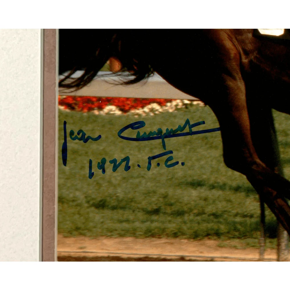 Authentic Jean Cruguet Autographed Seattle Slew 8x10 Framed Photo with JSA COA - Perfect for Horse Racing Memorabilia Collectors & Home Decor