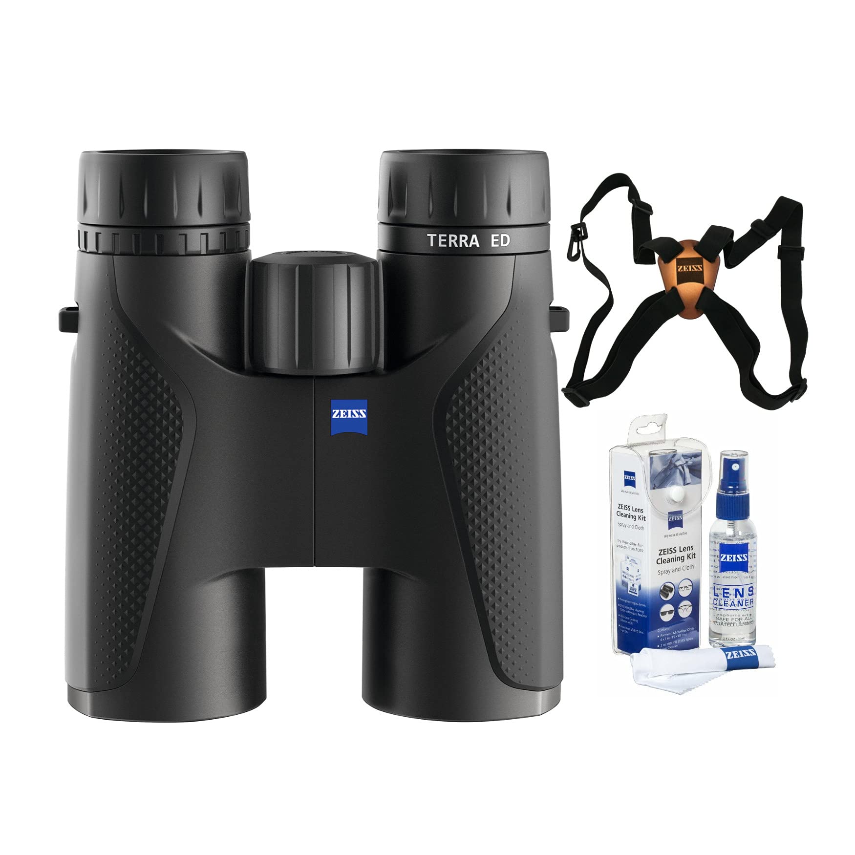 ZEISS 10x42 Terra ED Binoculars with Harness & Cleaning Kit - High Performance Waterproof Binoculars for Bird Watching, Hunting & Outdoor Adventures