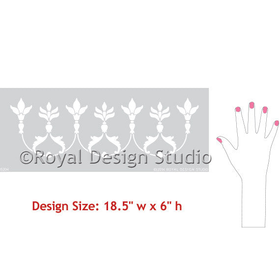 Grand Mughal Border Stencil - Reusable DIY Wall Painting Template for Home Decor, Indian Art, and Mandala Designs | Perfect for Bedroom, Living Room, and Nursery Wall Art Projects