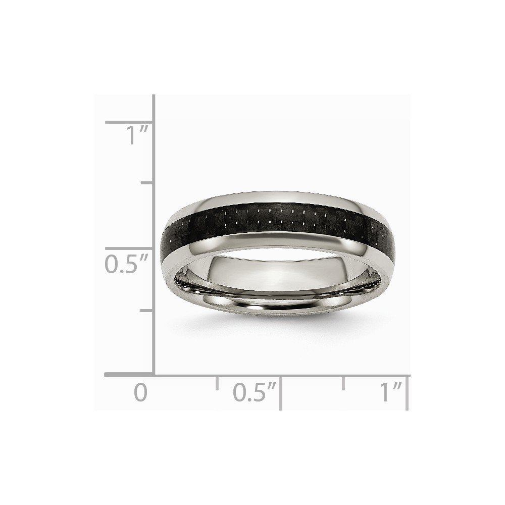 Premium Solid Titanium Black Carbon Fiber Inlay 6mm Wedding Band Ring for Men - Comfort Fit, Durable & Lightweight - Perfect for Engagement, Wedding, Anniversary & Everyday Wear