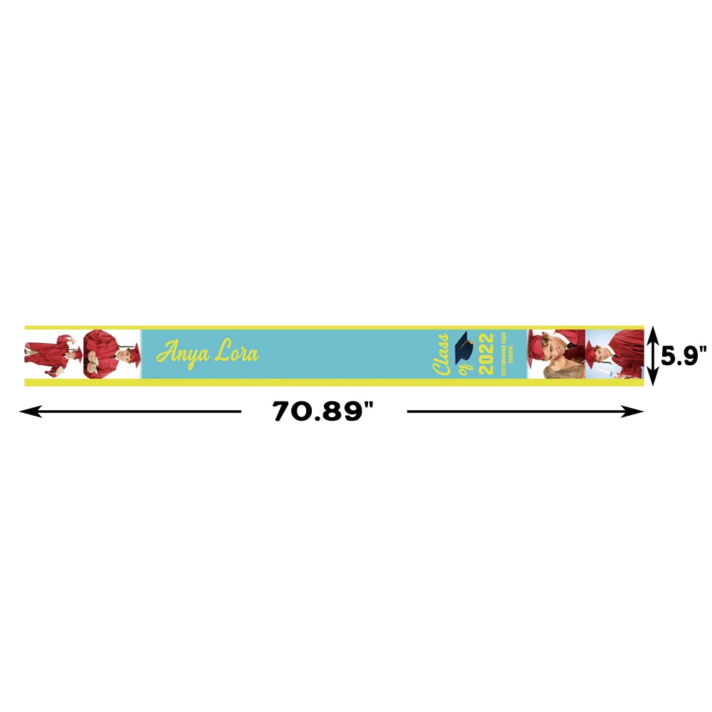 Custom Graduation Stoles for Class of 2025 - Personalized Graduation Gifts with American & Mexican Flags - Perfect for High School & College Commencement Ceremonies