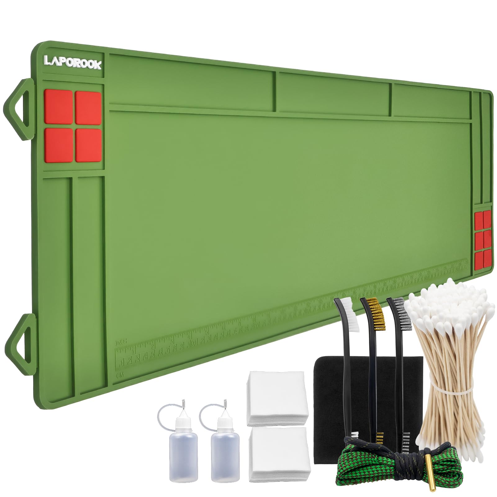Premium Gun Cleaning Mat for Rifles & Shotguns - Large Magnetic Maintenance Mat with Cleaning Supplies, Ruler & Anti-Slip Rubber Pad | Universal Gun Cleaning Kit for Firearm Care at Home, Range or Hunting