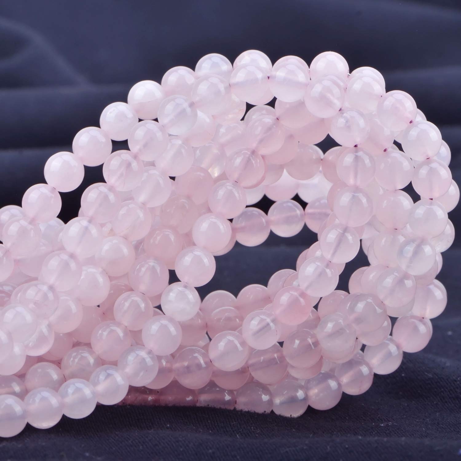 80Pcs Natural Rose Quartz Crystal Beads - 10mm Round Gemstone Loose Beads for Jewelry Making, Energy Healing & Chakra Balancing | DIY Bracelet, Necklace & Healing Crystal Jewelry Supplies