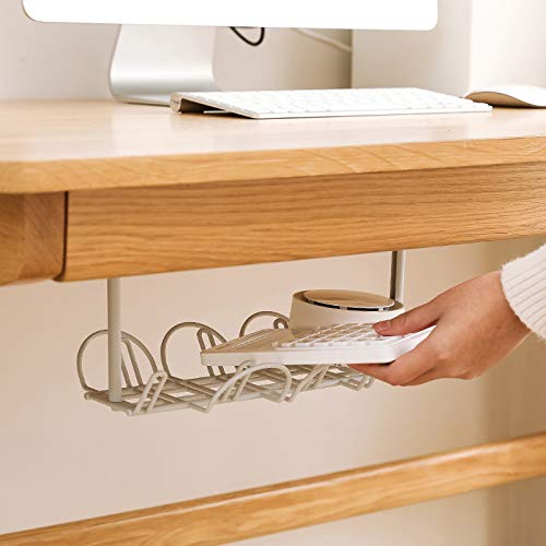 VALINK Metal Under Desk Cable Management Tray - Wire Organizer for Power Cords, Chargers & Adapters - Cable Trunking & Rack for Home/Office Workspace Organization
