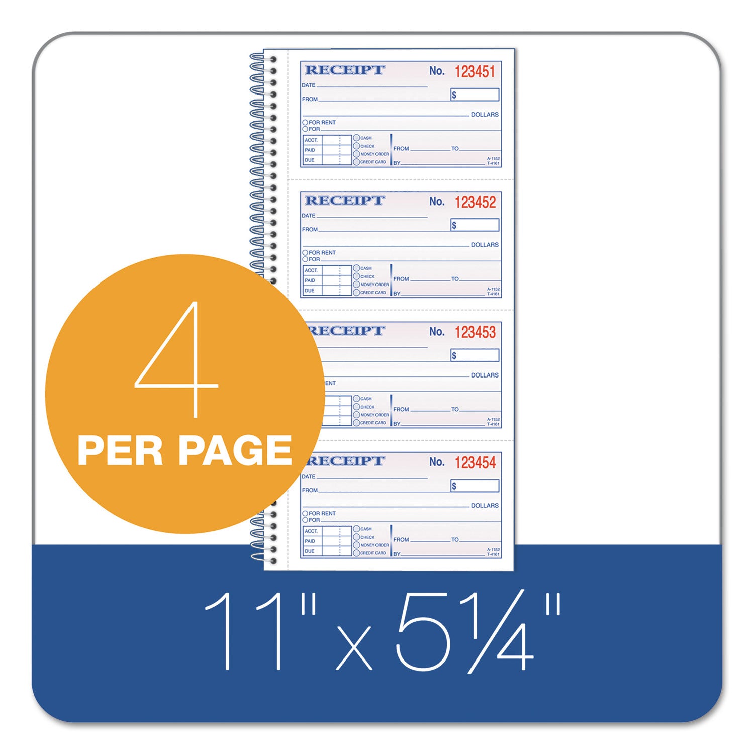 Adams® Multipart Money and Rent Receipt Book - 2-Part Carbonless, 4.75