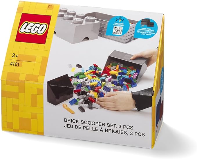 LEGO Scooper Set - 3-Piece Construction Toy in Grey & Black for Kids & Adults - Perfect for Building, Play & Collecting