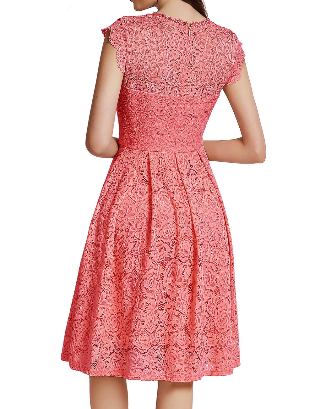 Elegant Floral Lace A-Line Cocktail Dress for Women - Prom, Graduation & Wedding Guest Dress - Perfect for Formal Events & Special Occasions