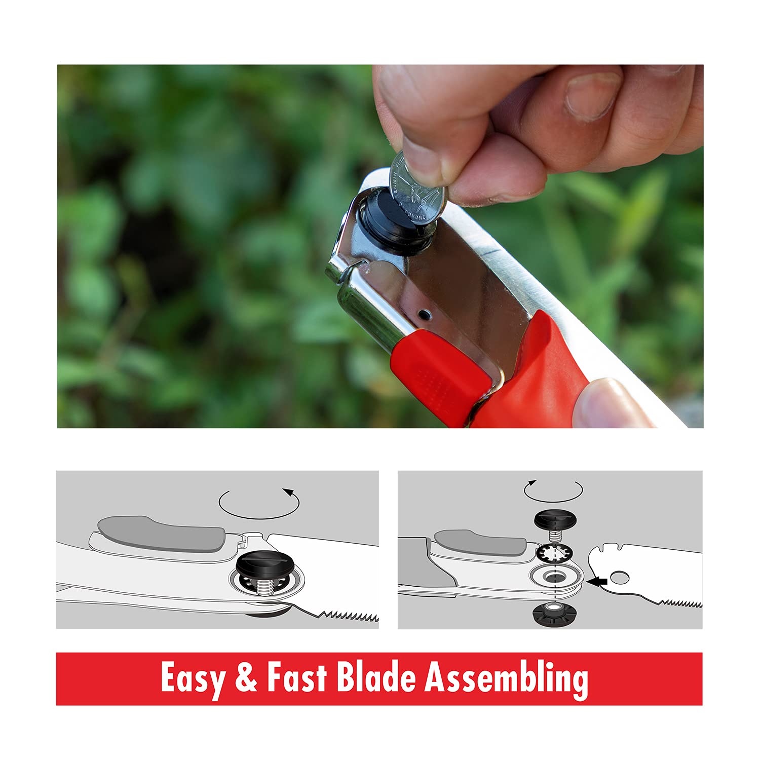 5 Inch Folding Pruning Saw with Razor Teeth - Compact Hand Saw for Tree Branches, Wood Cutting, Camping & Outdoor Use - Includes Portable Carrying Case