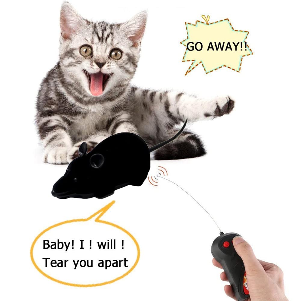 Wireless Remote Control Rat Toy - Realistic Fake Mouse Prank Toy for Halloween, Christmas & Birthday Gifts - Fun Trick Joke for Kids & Pets (Black) - Perfect for Pranks, Pet Training & Party Games