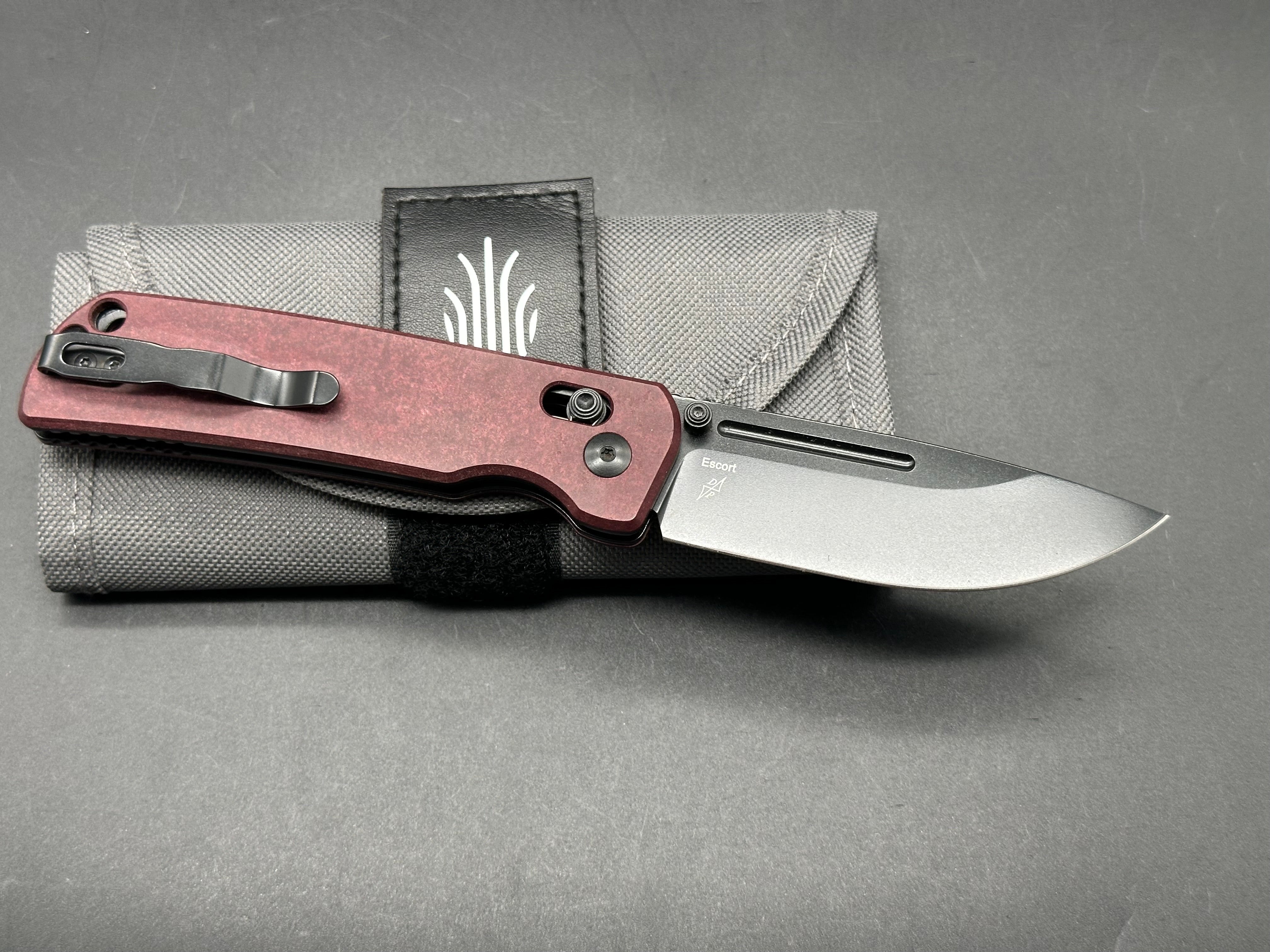 Kizer Escort Folding Pocket Knife with Red Richlite Scales - EDC, Outdoor, Camping & Everyday Carry Knife for Men & Women