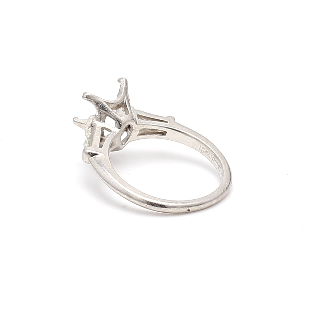 0.21 Carat Baguette H VS1 Diamond Platinum Semi Mount Ring - Elegant Wedding Band, Perfect for Engagement & Anniversary Gifts