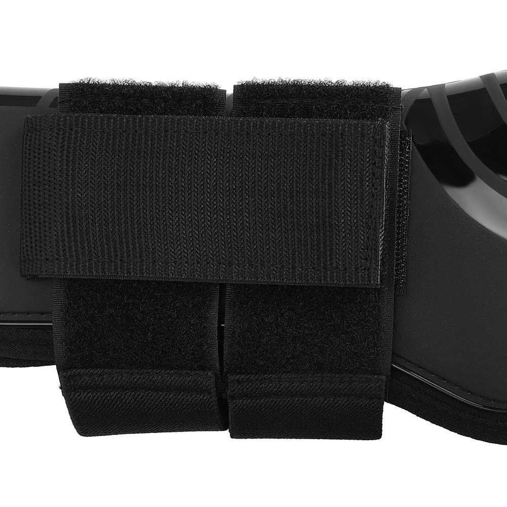 4Pcs Horse Leg Protectors - Elastic PU Front & Hind Leg Boots for Riding, Shock Absorbing Tendon & Fetlock Protection - Show & Competition Use (Medium, Black) - Ideal for Training, Jumping & Dressage