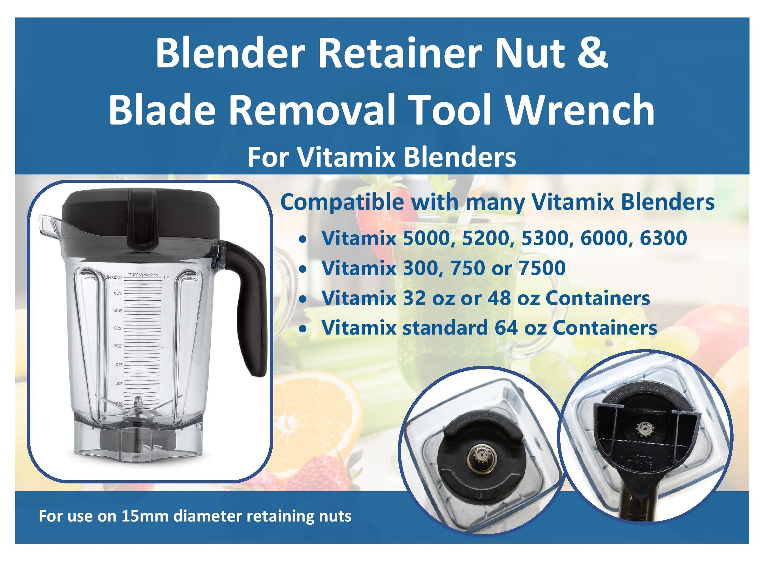 Vitamix Blender Wrench & Retainer Nut Replacement Tool - Compatible with Vitamix 15596 Nut & Blade Removal - Perfect for Blender Maintenance & DIY Repairs