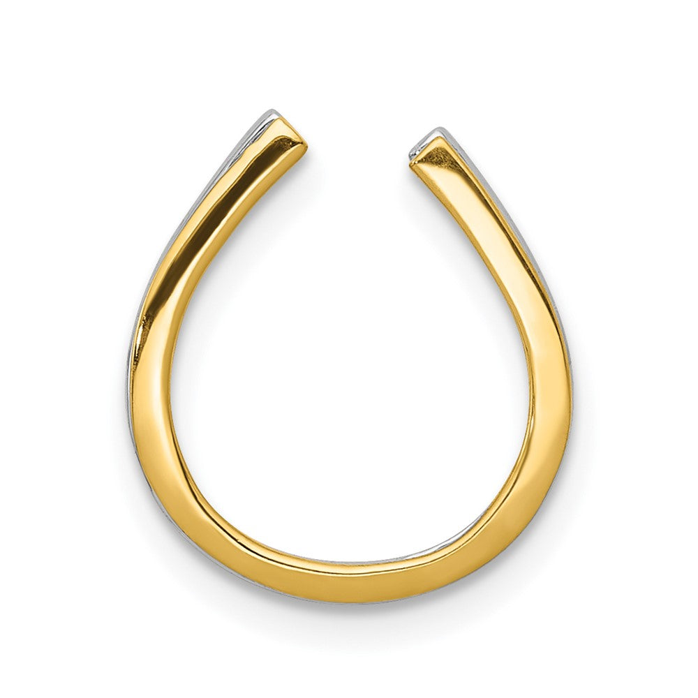 14K Gold Diamond Horseshoe Pendant Necklace - 1/6 Carat Genuine Diamond Charm Slide for Women - Perfect for Birthday, Anniversary & Everyday Elegant Jewelry Gift