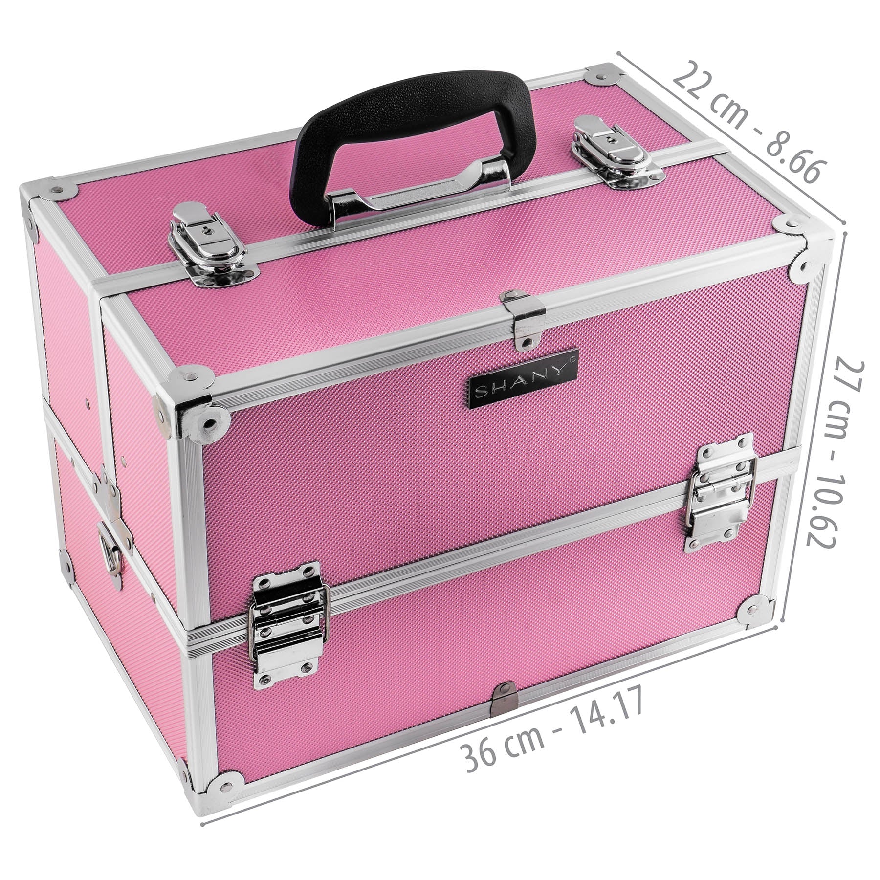 Professional Makeup Train Case with Shoulder Strap & Secure Locks - Portable Cosmetic Organizer for Travel, Salon, and Makeup Artists