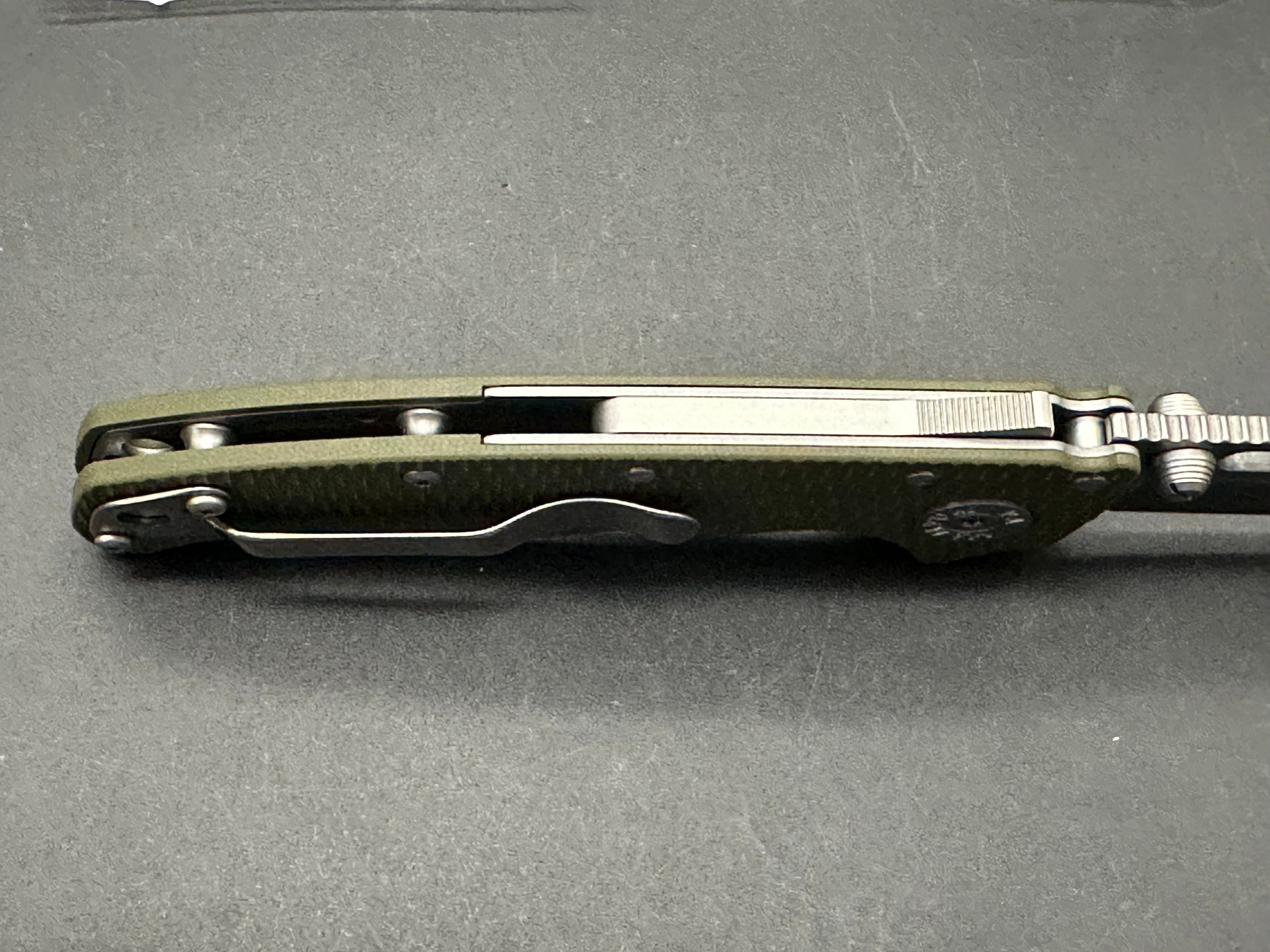 Demko AD 20.5 Folding Knife - CPM 3V Tanto Stonewashed Blade, OD Green G10 Handle - EDC Tactical Knife for Outdoor Camping, Hunting & Survival Gear