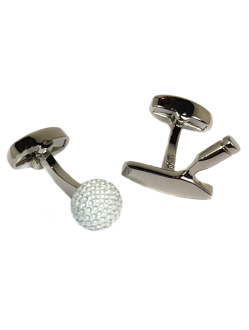 Premium DÉCLIC Golf Putter & Ball Cufflinks Set - Elegant Stainless Steel Dress Accessories for Men - Perfect Gift for Golf Lovers, Business Professionals & Wedding Occasions