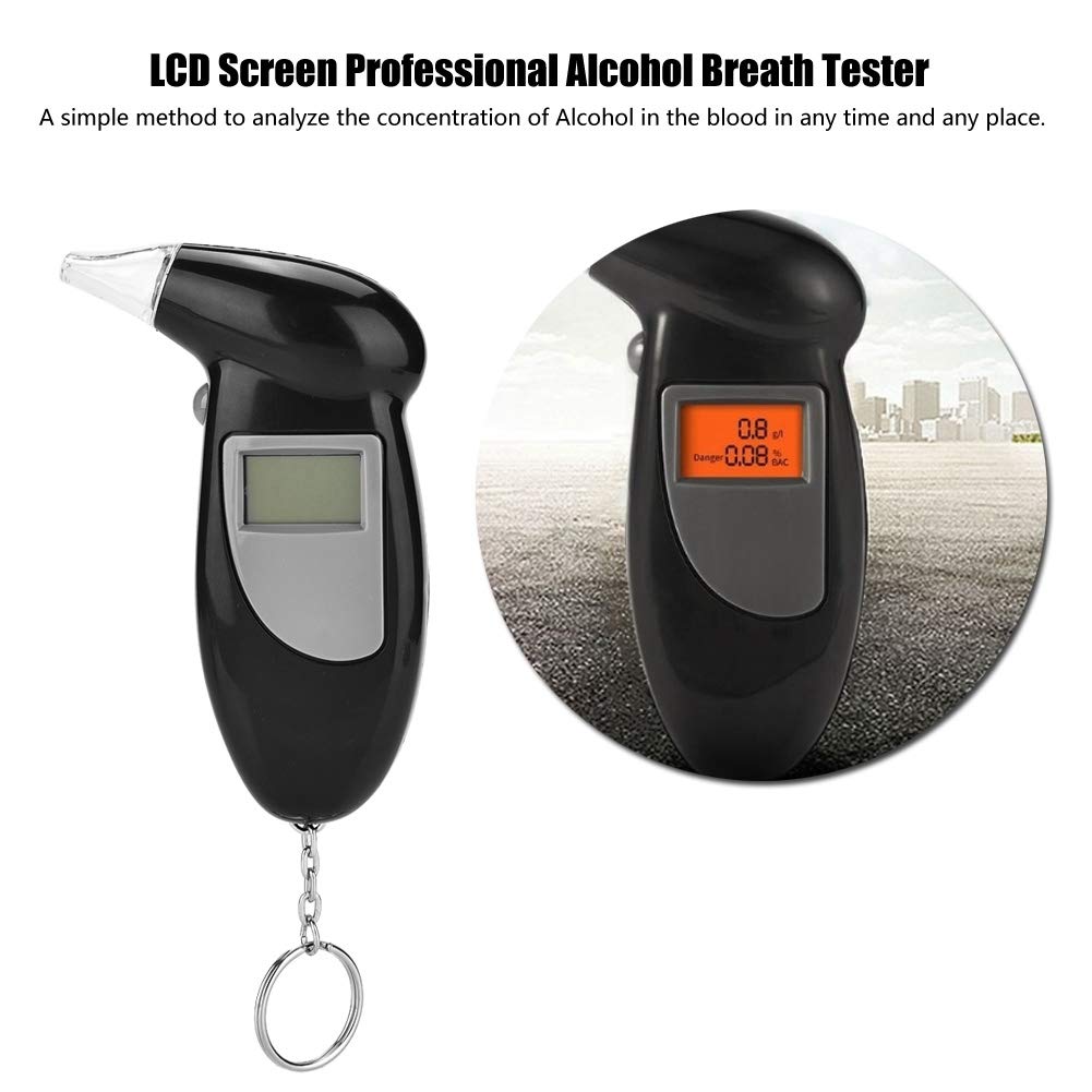 Professional Breathalyzer Alcohol Tester with LCD Screen - Accurate BAC Analyzer for Personal & Law Enforcement Use | Portable Breath Alcohol Detector for Workplace, DUI Checkpoints & Home Safety