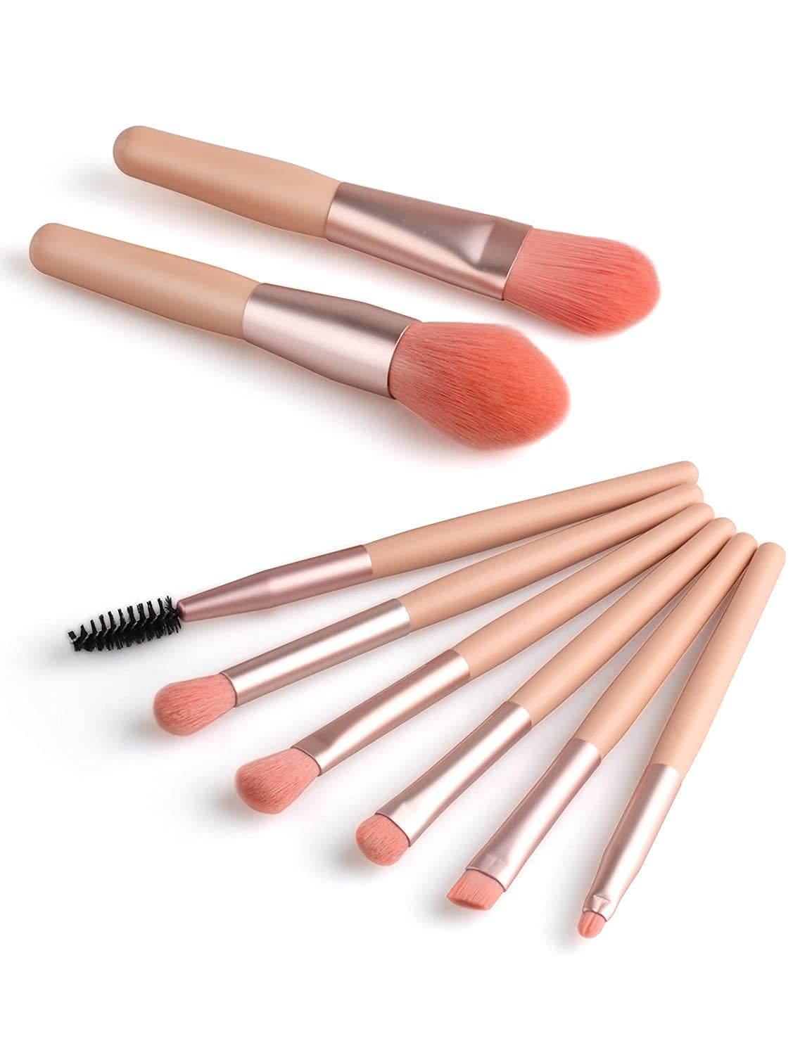 VENTWILLA 8-Piece Professional Makeup Brush Set - Synthetic Bristles & Wooden Handles for Eyeshadow, Blush & Foundation - Perfect for Daily Makeup & Professional Makeup Artists