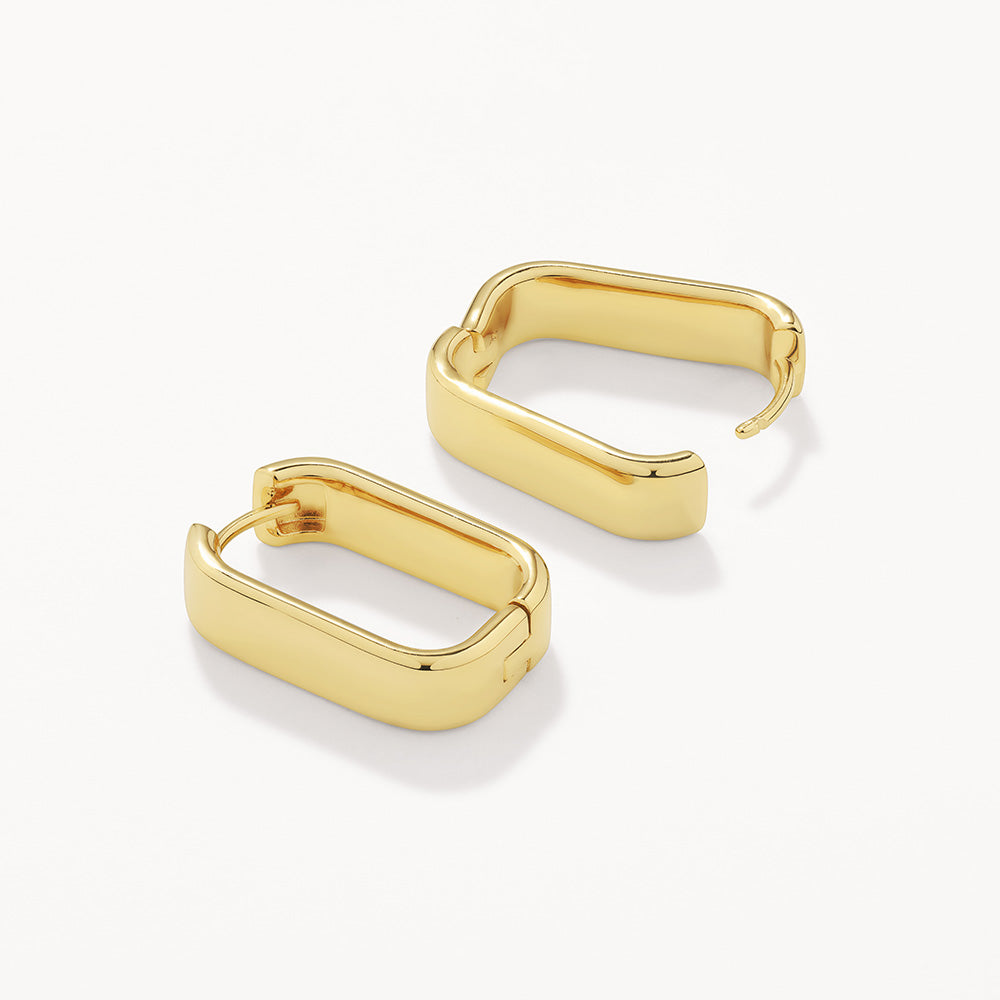 Chunky Gold Paperclip Earrings for Women - Trendy Midi Hoop Earrings for Everyday Wear & Gift Giving