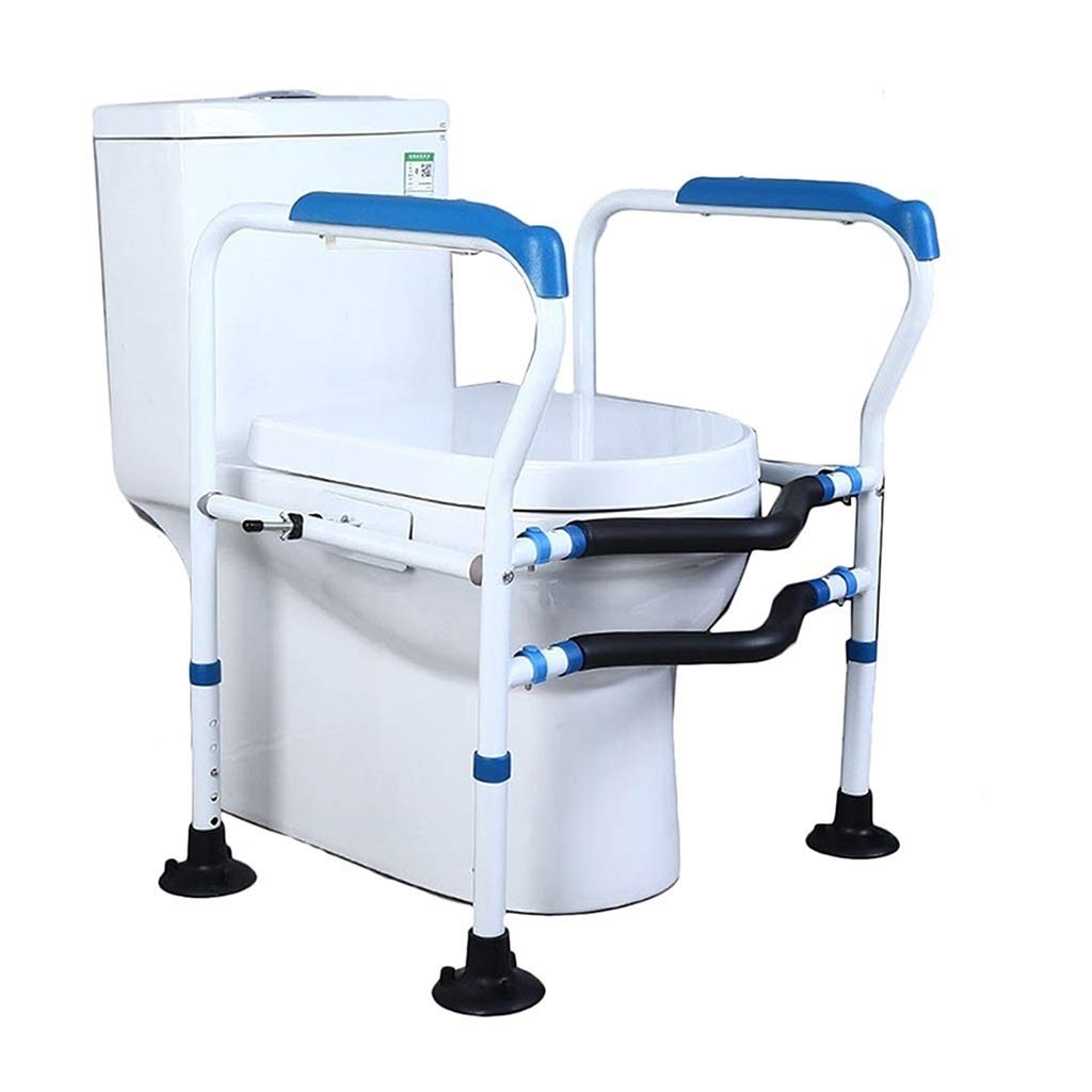 LiPengTaoHome Stand Alone Toilet Safety Rail - Adjustable Bathroom Handrail for Elderly & Disabled, Non-Slip Suction Cup Base (White, 55-60cm/17.7-23.6in) - Ideal for Bathroom Safety & Mobility Assistance