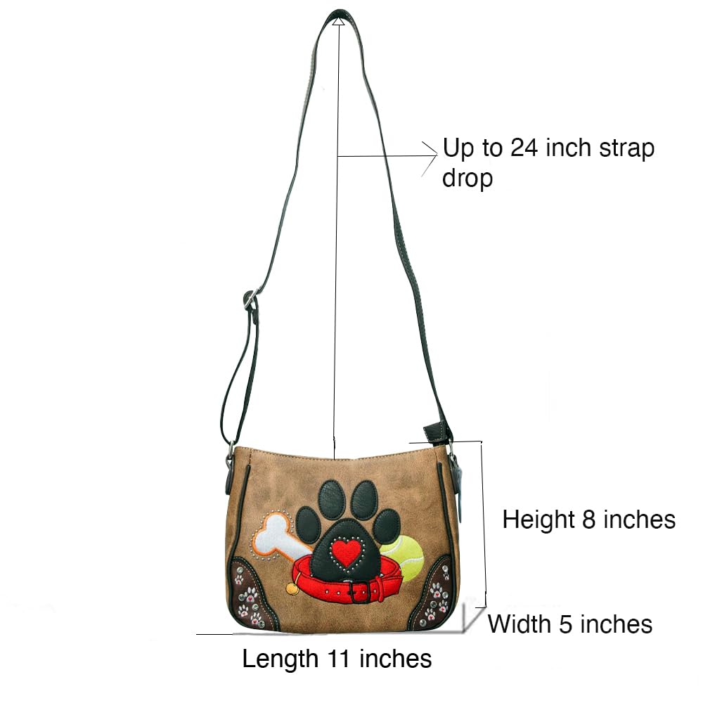 Trendy Dog Paw Print Small Crossbody Shoulder Bag for Women - Cute Pet Lover Purse with Wallet Set - Perfect for Casual Outings, Travel & Daily Use