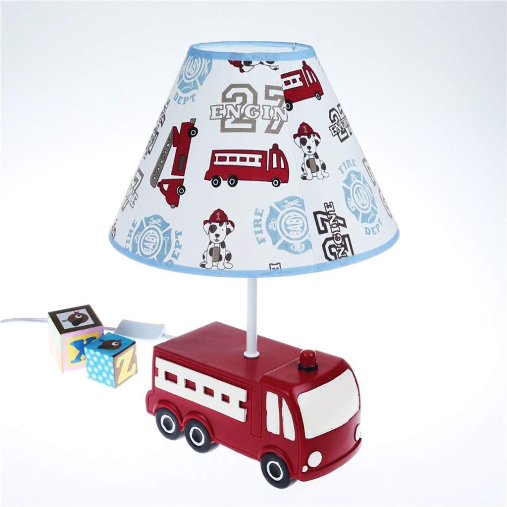 CCBUY Red Fire Truck Table Lamp - Kids Room Night Light, Remote Control LED Bedside Lamp for Boys, Creative Cartoon Car Decor (Perfect for Bedrooms, Playrooms & Kids Party Decorations)