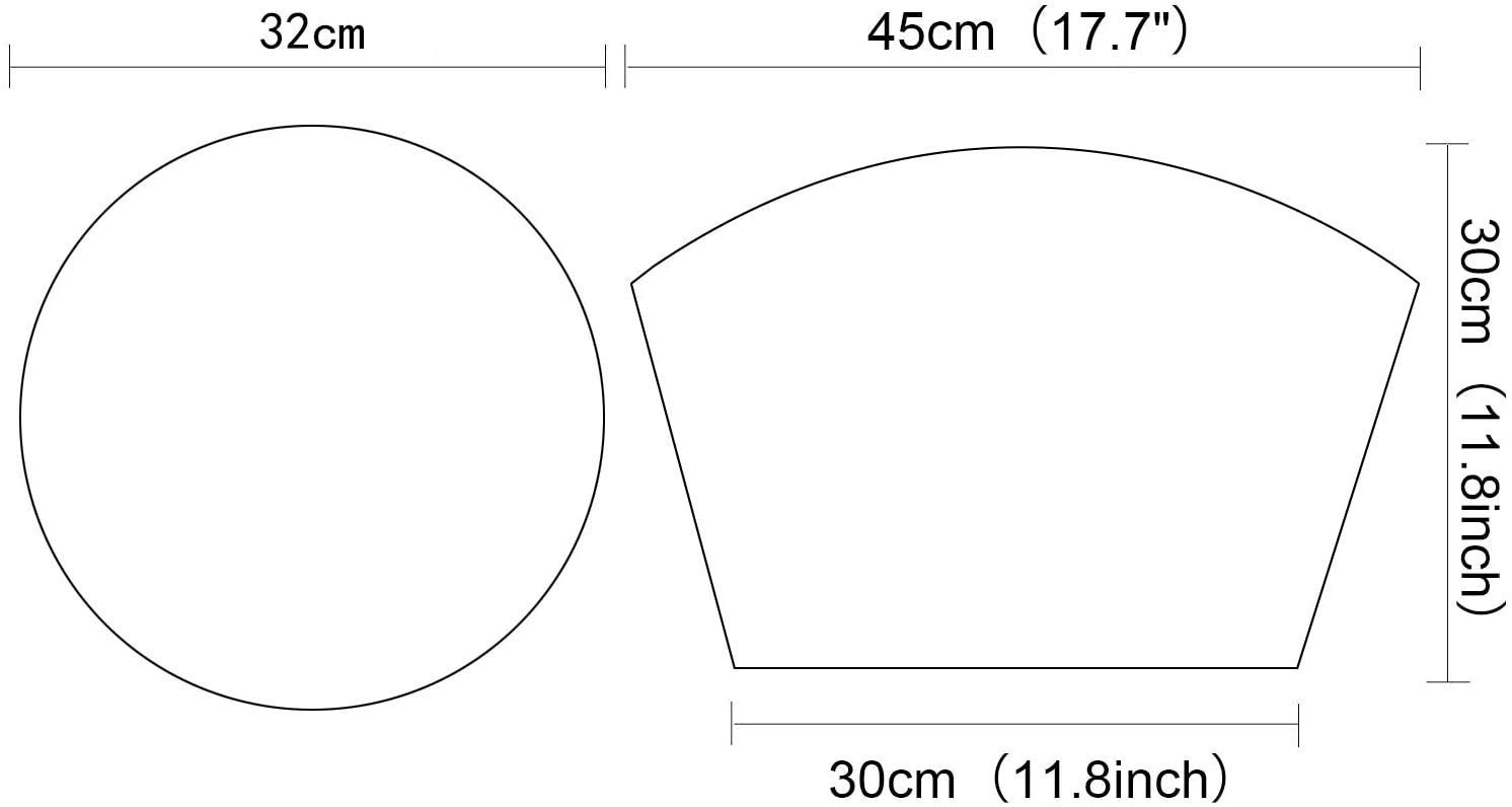 SHACOS 4-Pack Round Wedge Placemats - Non-Slip Heat Resistant Vinyl Table Mats for Indoor & Outdoor Use - Wipe Clean & Durable (Black Gray) - Perfect for Dining Tables, Patio Furniture, and Kitchen Countertops