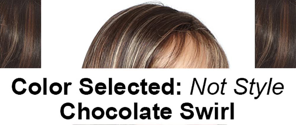 Rene of Paris Noriko Angelica Synthetic Wig with Wig Lift Comb - Chocolate Swirl - 2 Piece Bundle for Cosplay, Costume Parties & Everyday Wear