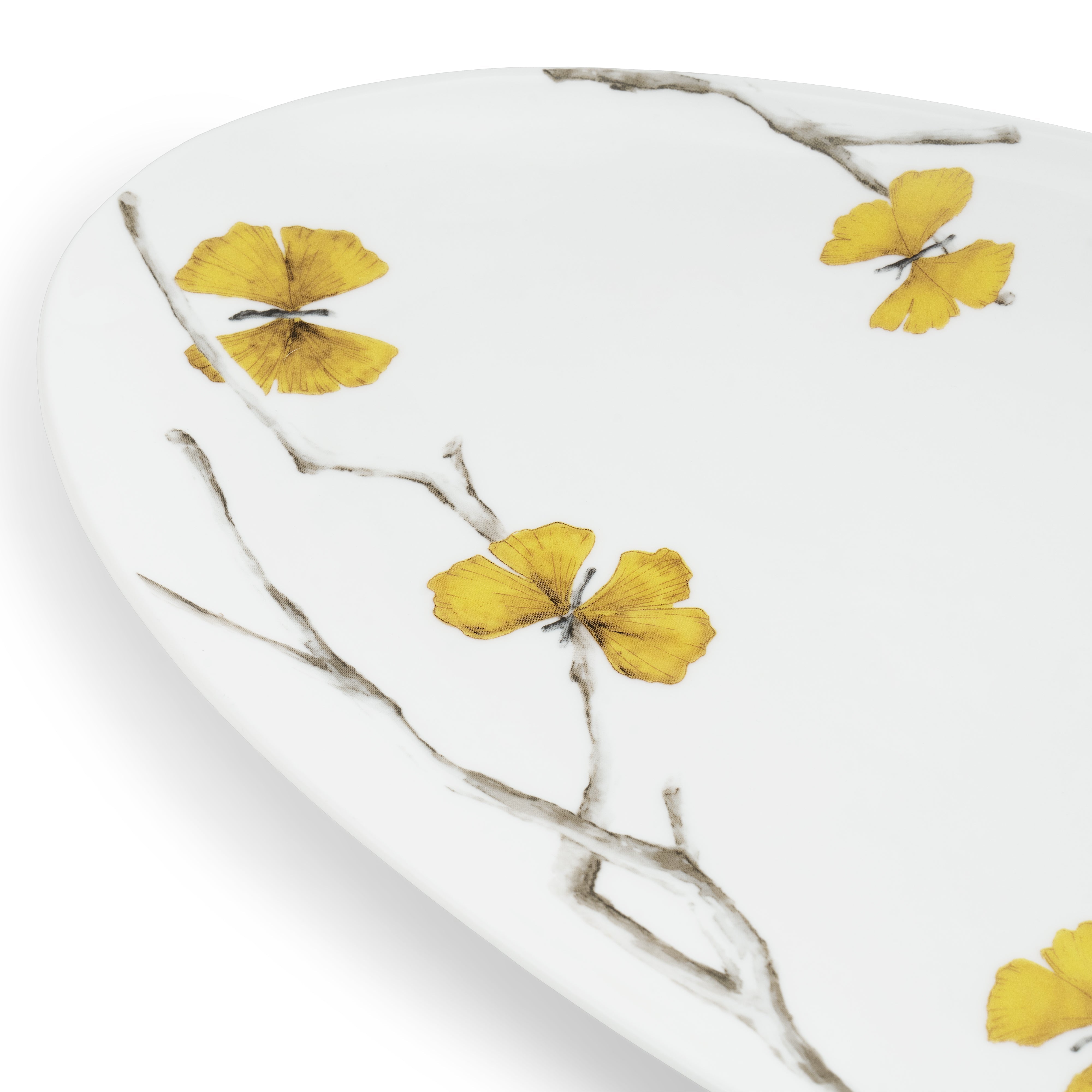 Elegant Butterfly Ginkgo Porcelain Serving Platter - Handcrafted Dinnerware for Special Occasions, Wedding Gifts & Home Decor