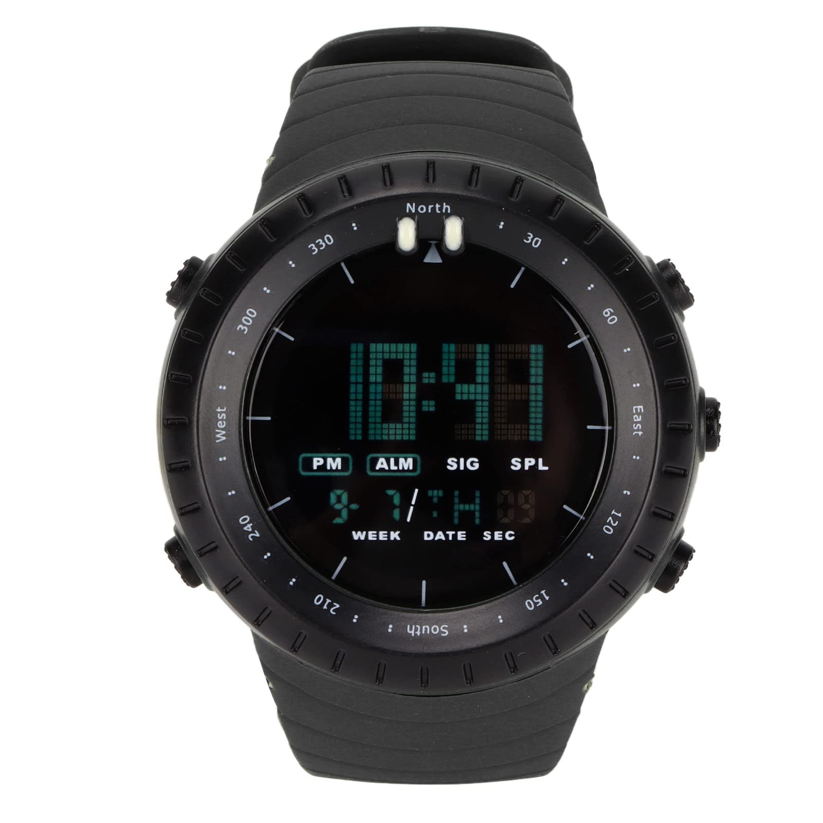 Men's Digital Outdoor Sports Watch HZ500 - Waterproof Multifunctional Electronic Wristwatch with LCD Backlight & Large HD Screen - Perfect for Running, Cycling, Hiking, Camping & Casual Wear (Black)