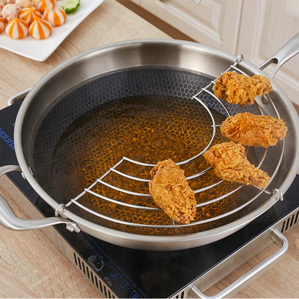 DOITOOL Stainless Steel Wok & Grill Pan - Multipurpose Kitchen Utensil Set with Steamer Rack & Oil Drip Tray - Perfect for Stir-Frying, Grilling, Steaming & Deep Frying - Ideal for Asian Cooking, BBQ Parties & Healthy Meal Prep